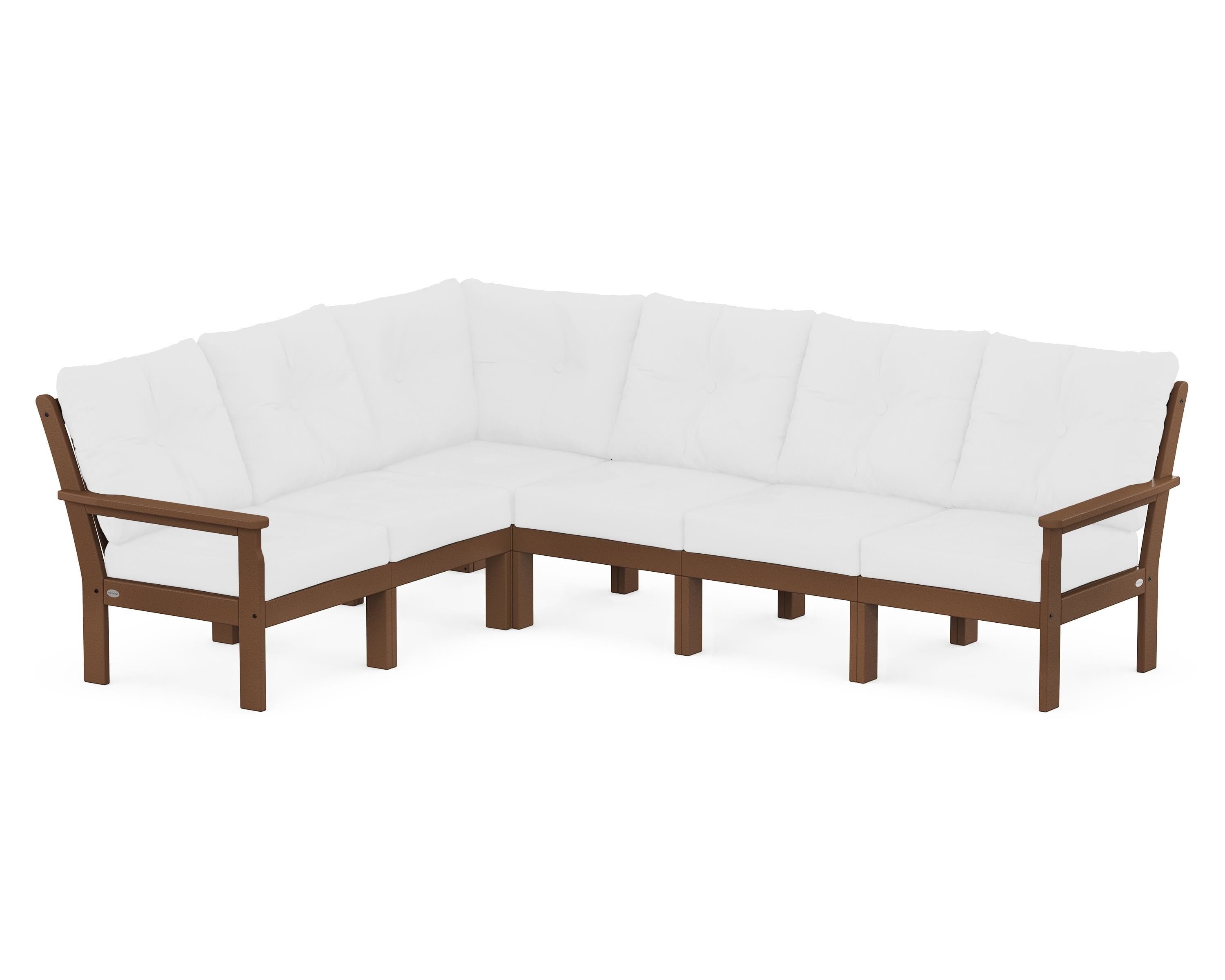 POLYWOOD® Vineyard 6-Piece Sectional in Teak / Natural