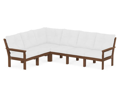 POLYWOOD® Vineyard 6-Piece Sectional in Teak / Natural