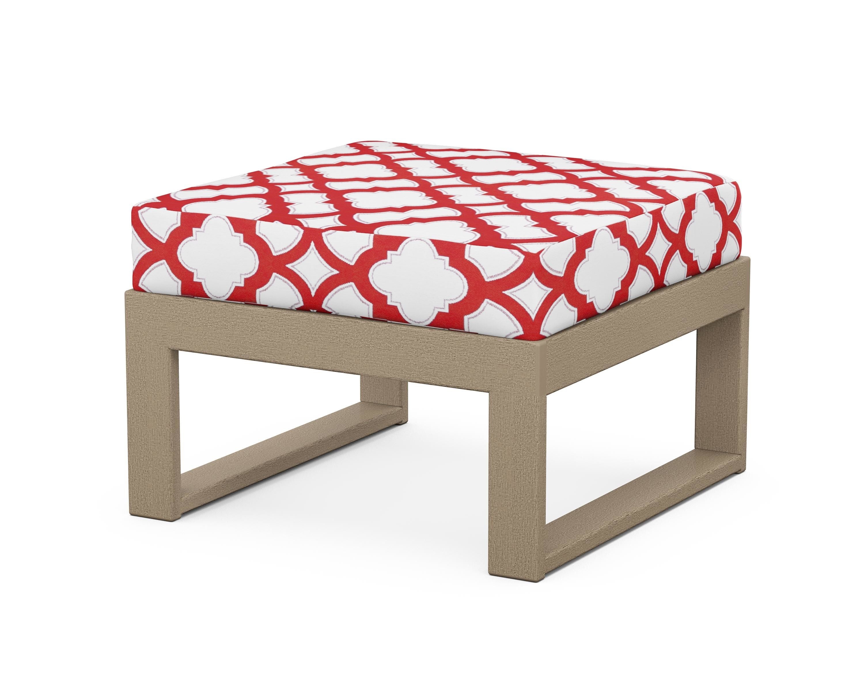 Unbranded Modular Ottoman - Modern in Vintage Sahara / Trellis Crimson