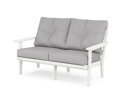 POLYWOOD® Prairie Deep Seating Loveseat in White / Granite