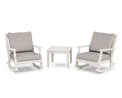 Country Living Wovendale 3-Piece Deep Seating Rocker Set in Sand / Weathered Tweed