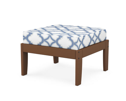Unbranded Modular Ottoman - Classic in Teak / Trellis Sky Blue
