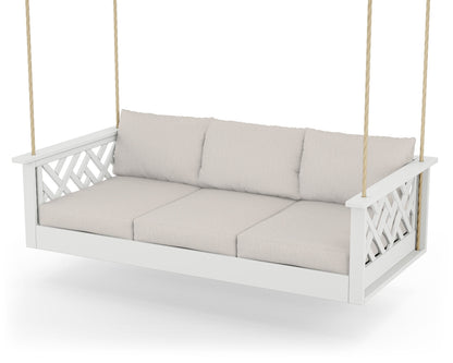 POLYWOOD® Chippendale Daybed Swing in White / Cast Ash