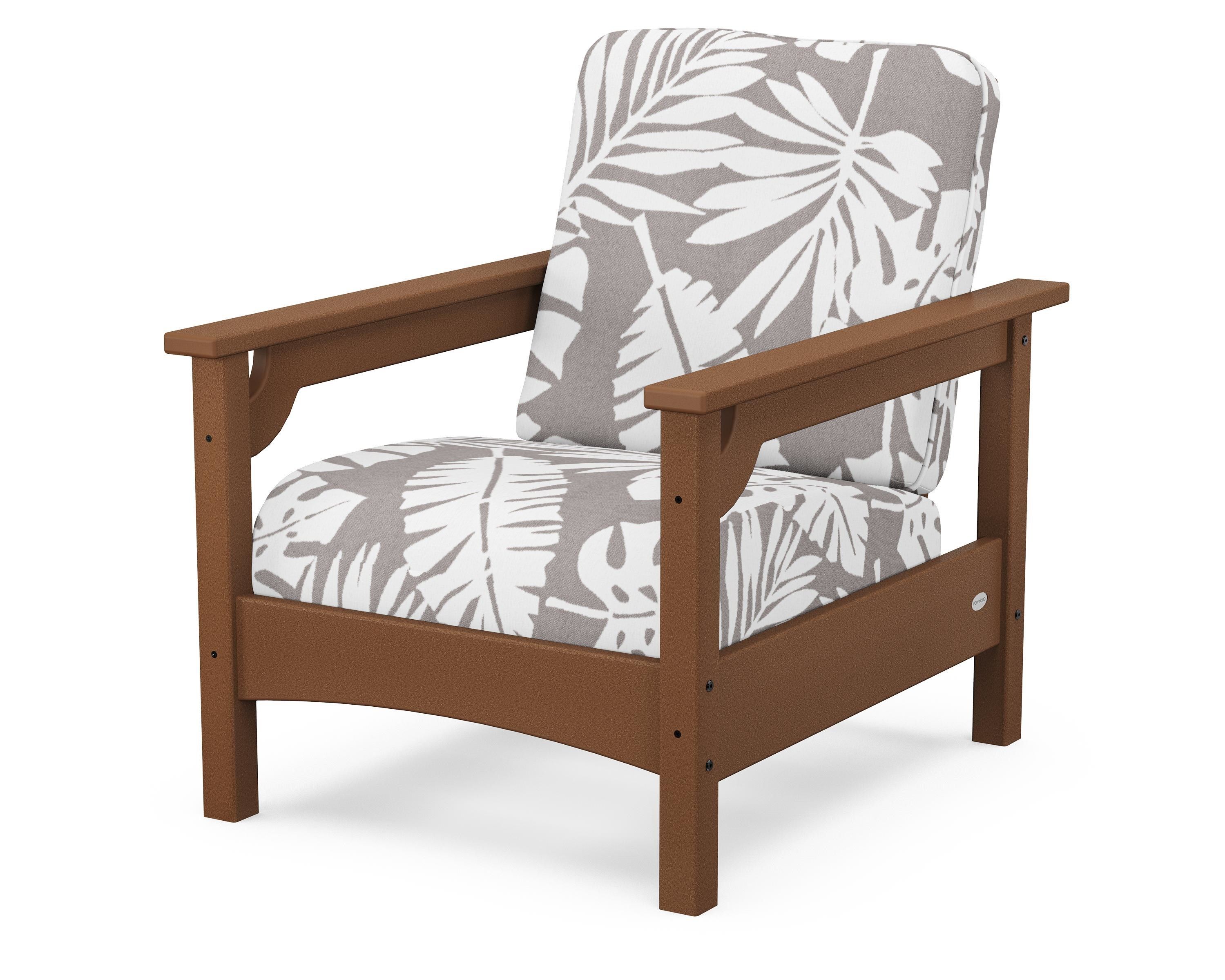 POLYWOOD® Club Chair in Teak / Leaf Grey Mist
