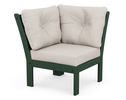 POLYWOOD® Vineyard Modular Corner Chair in Green / Cast Ash