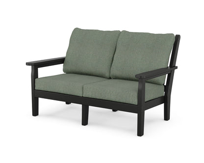 POLYWOOD® Chippendale Deep Seating Loveseat in Black / Cast Sage
