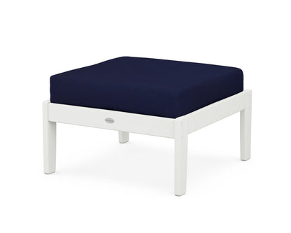 POLYWOOD® Braxton Deep Seating Ottoman in Vintage White / Navy