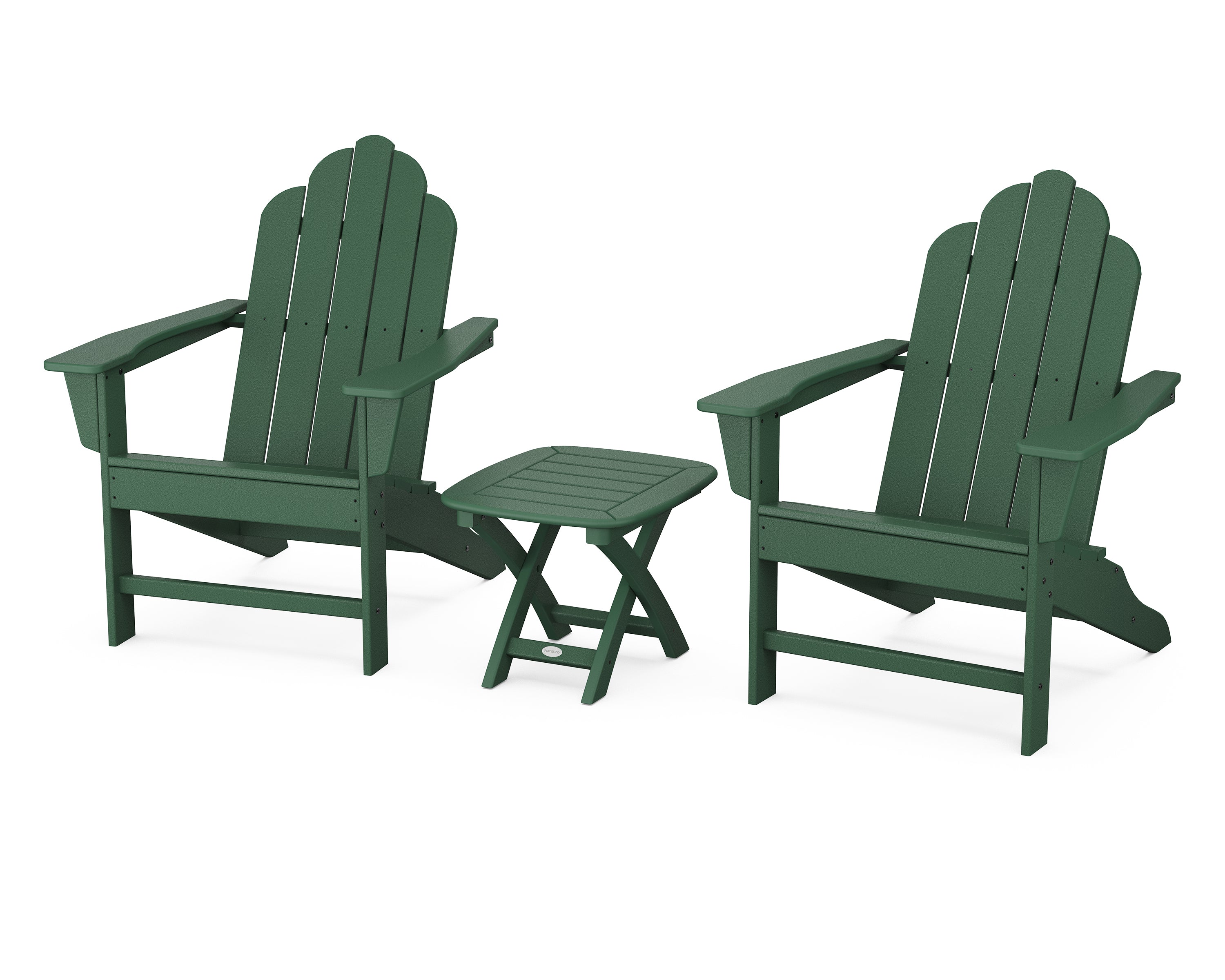 POLYWOOD® Long Island Adirondack 3-Piece Set in Green