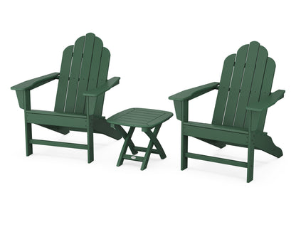 POLYWOOD® Long Island Adirondack 3-Piece Set in Green