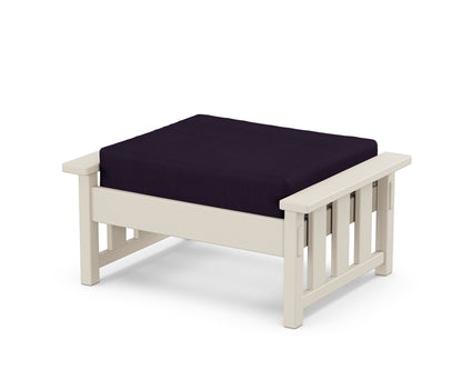 Martha Stewart by POLYWOOD® Acadia Deep Seating Ottoman in Sand / Navy Linen