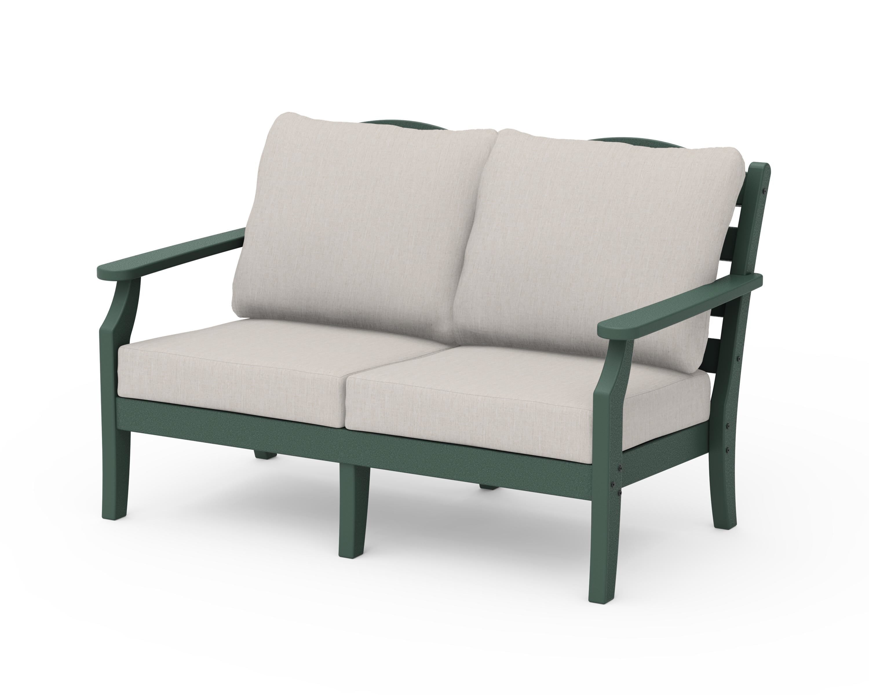 Draper James™ by  POLYWOOD® Savannah Deep Seating Loveseat in Green / Cast Ash