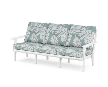 POLYWOOD® Mission Deep Seating Sofa in White / Leaf Glacier Spa