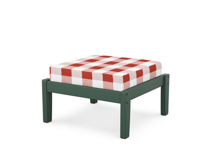 Unbranded Deep Seating Ottoman in Green / Buffalo Plaid Crimson