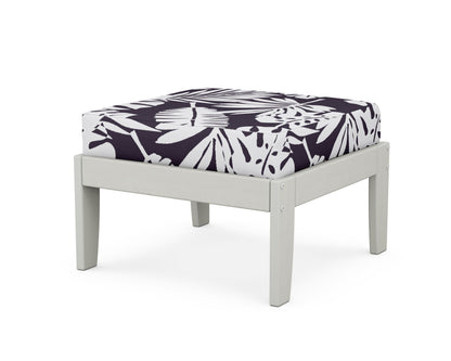 Unbranded Modular Ottoman - Classic in Vintage White / Leaf Navy