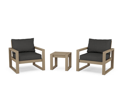 POLYWOOD® EDGE Sectional 3-Piece Deep Seating Set in Vintage Sahara / Spectrum Carbon