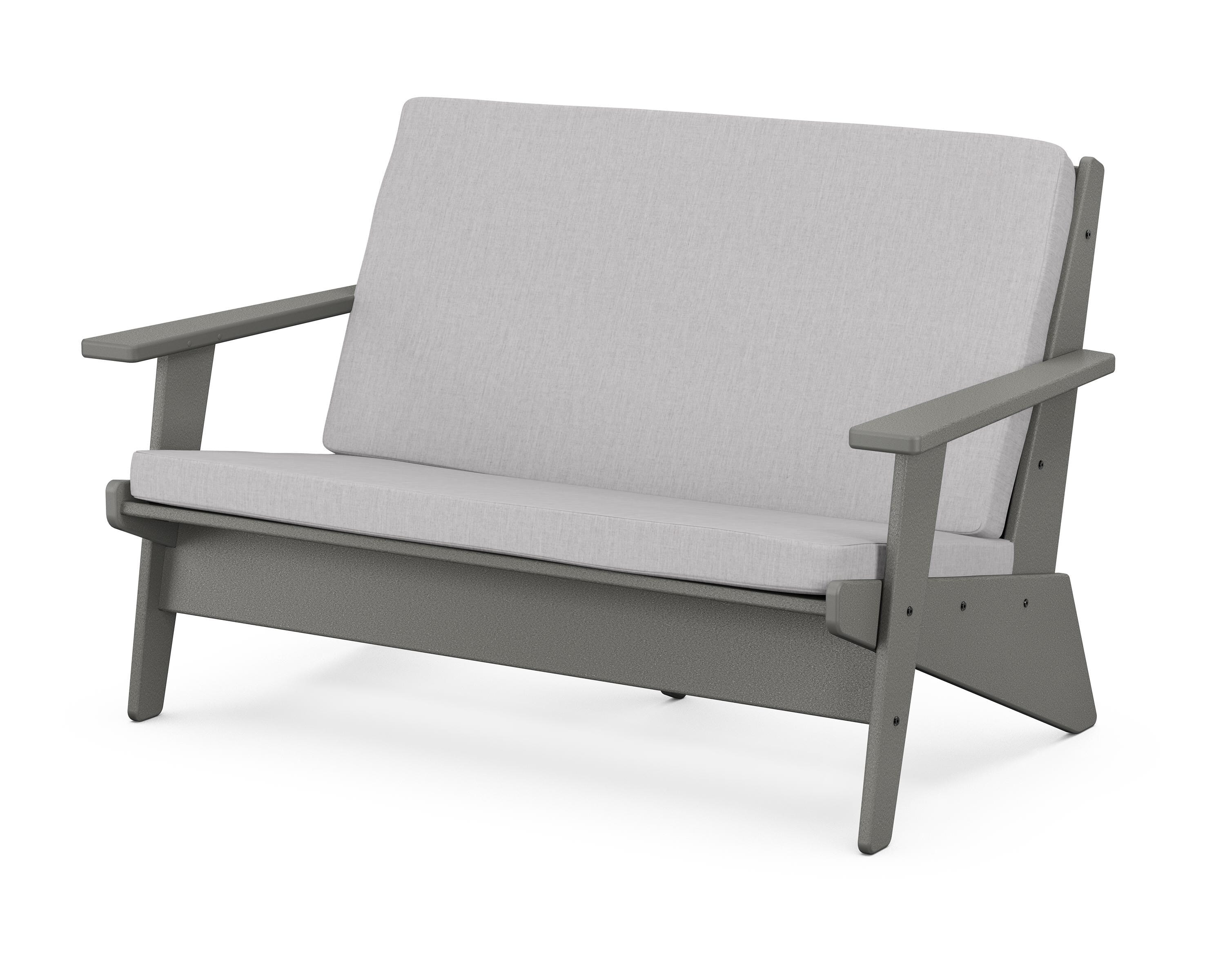 POLYWOOD® Riviera Modern Lounge Loveseat in Slate Grey / Granite