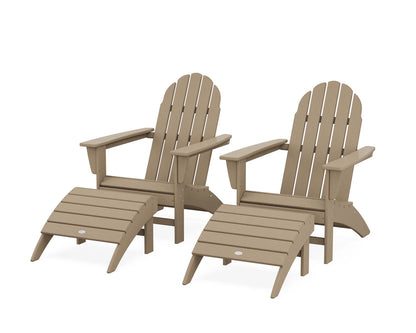 Vineyard Adirondack Chair 4-Piece Set with Ottomans