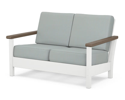 POLYWOOD® Harbour Deep Seating Loveseat in White / Kona / Spa