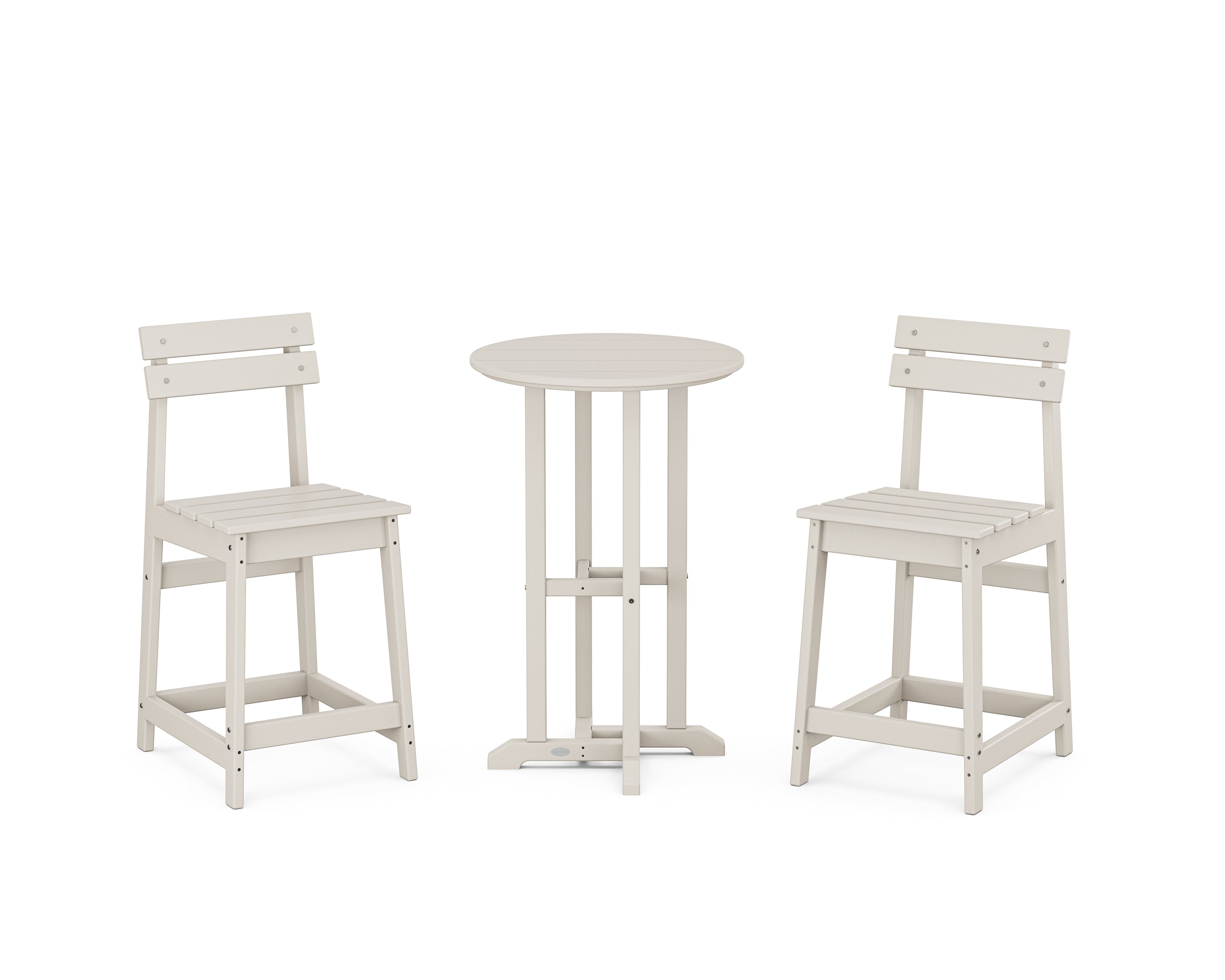 POLYWOOD® Modern Studio Plaza 3-Piece Bistro Counter Set in Sand