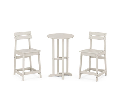 POLYWOOD® Modern Studio Plaza 3-Piece Bistro Counter Set in Sand