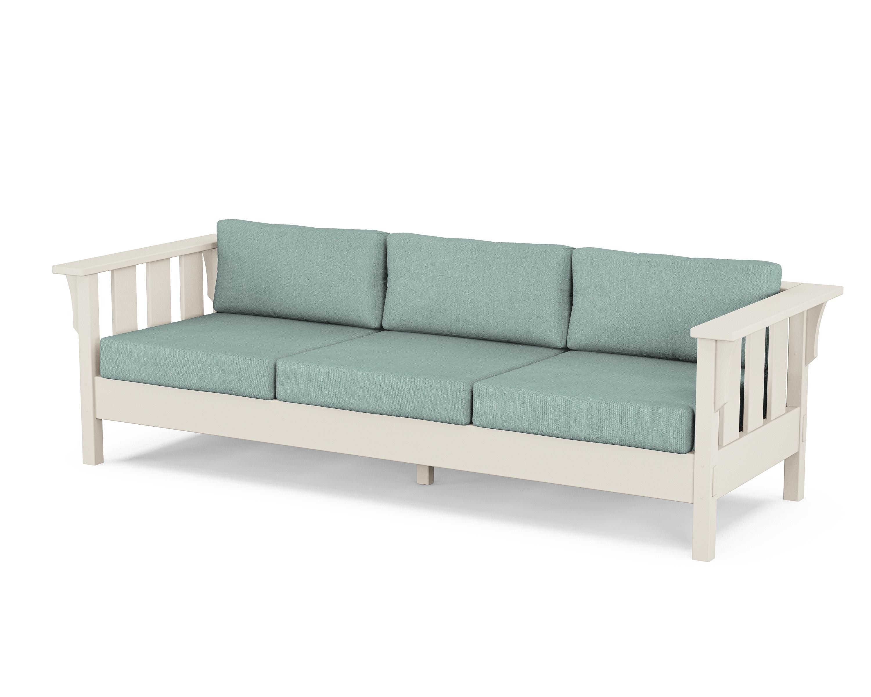 Martha Stewart by POLYWOOD® Acadia Deep Seating Sofa in Sand / Glacier Spa