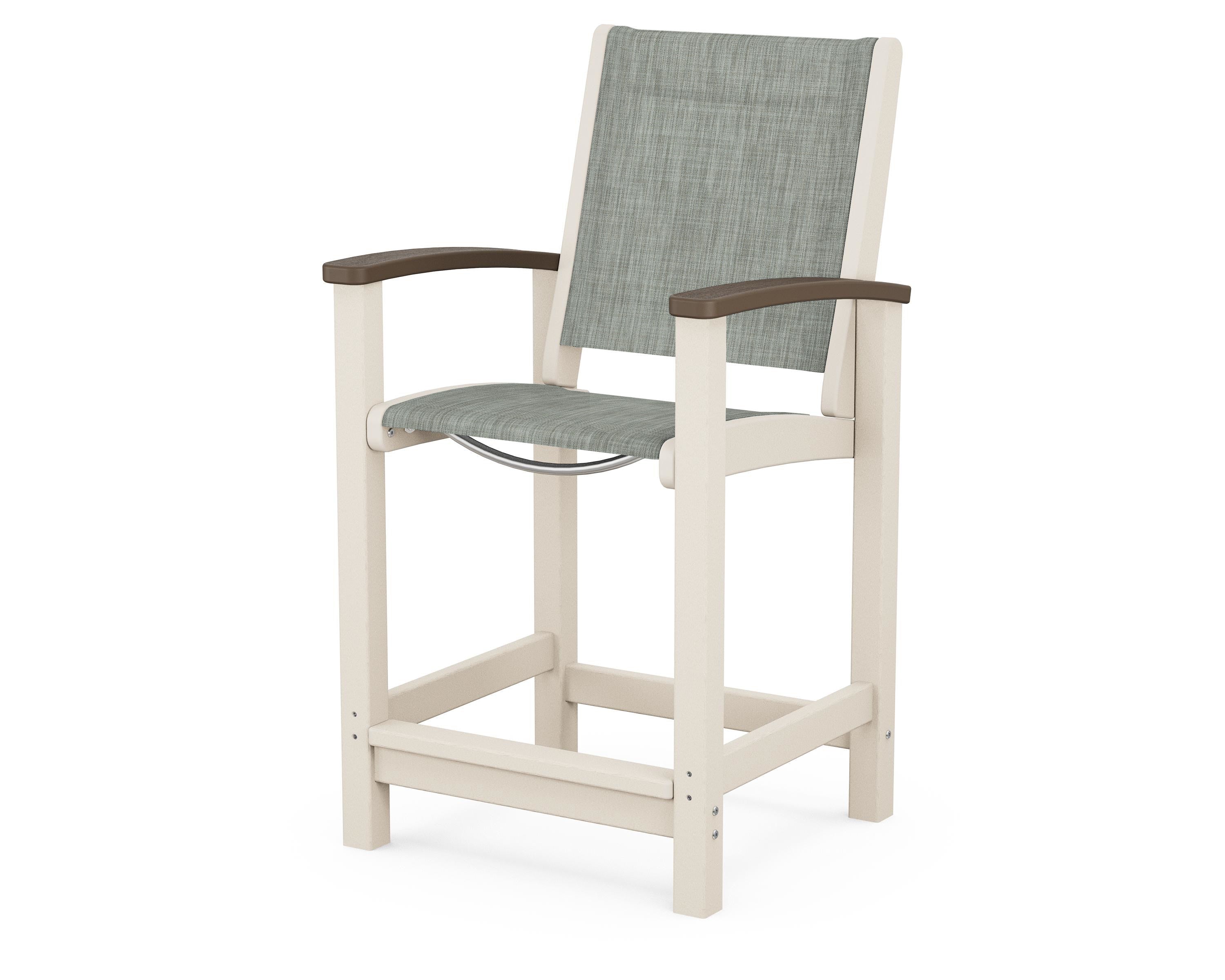 POLYWOOD® Coastal Counter Chair in Sand / Kona / Birch Sling