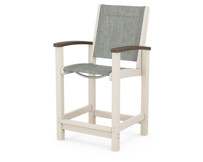 POLYWOOD® Coastal Counter Chair in Sand / Kona / Birch Sling