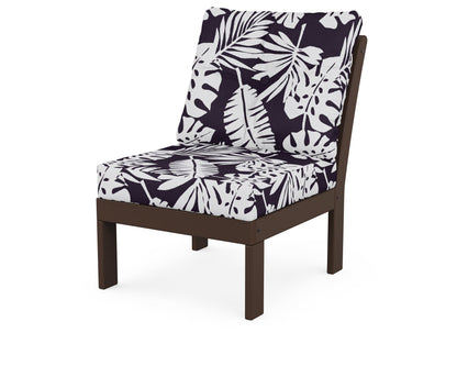 POLYWOOD® Vineyard Modular Armless Chair in Mahogany / Leaf Navy