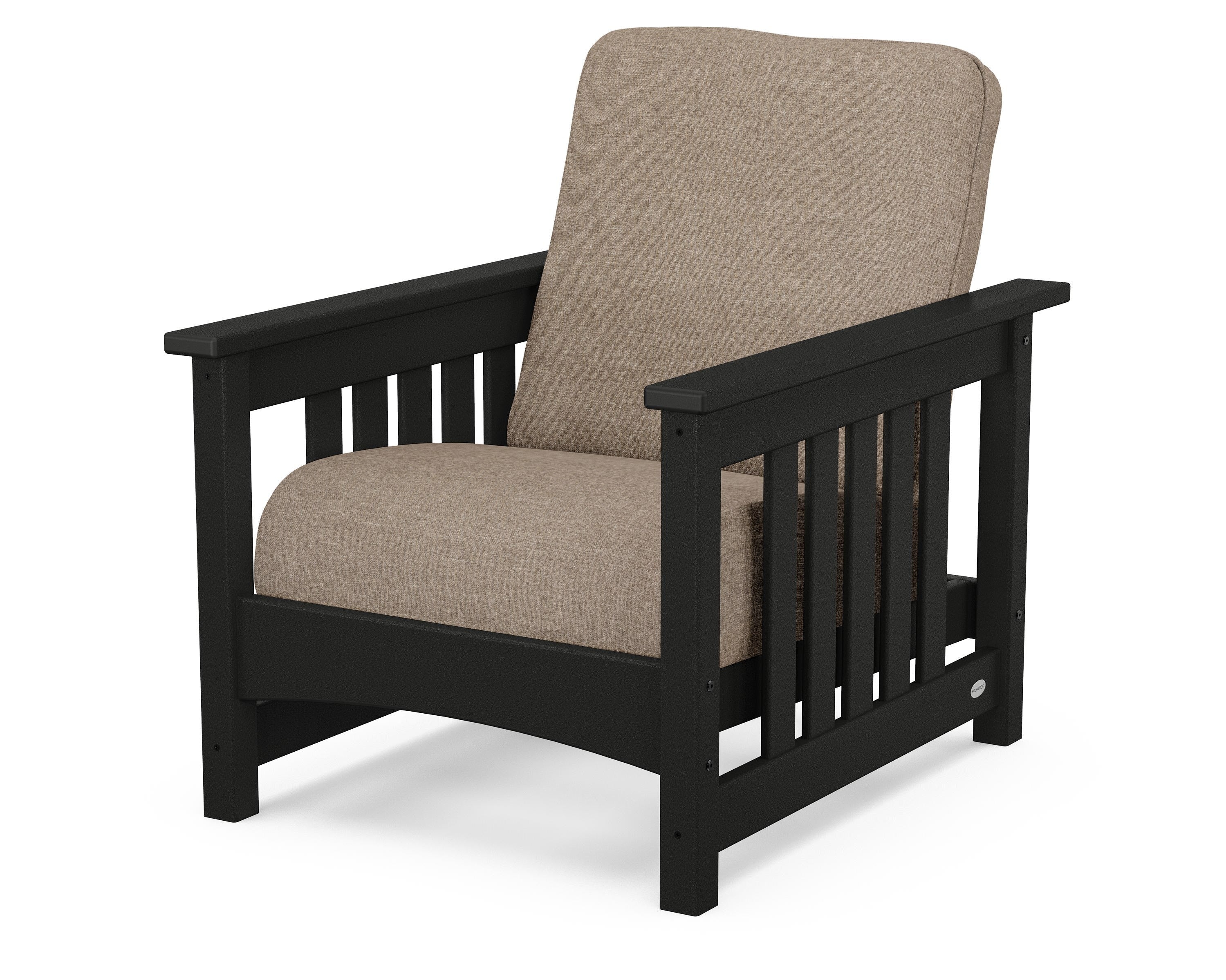 POLYWOOD® Club Mission Chair in Black / Spiced Burlap