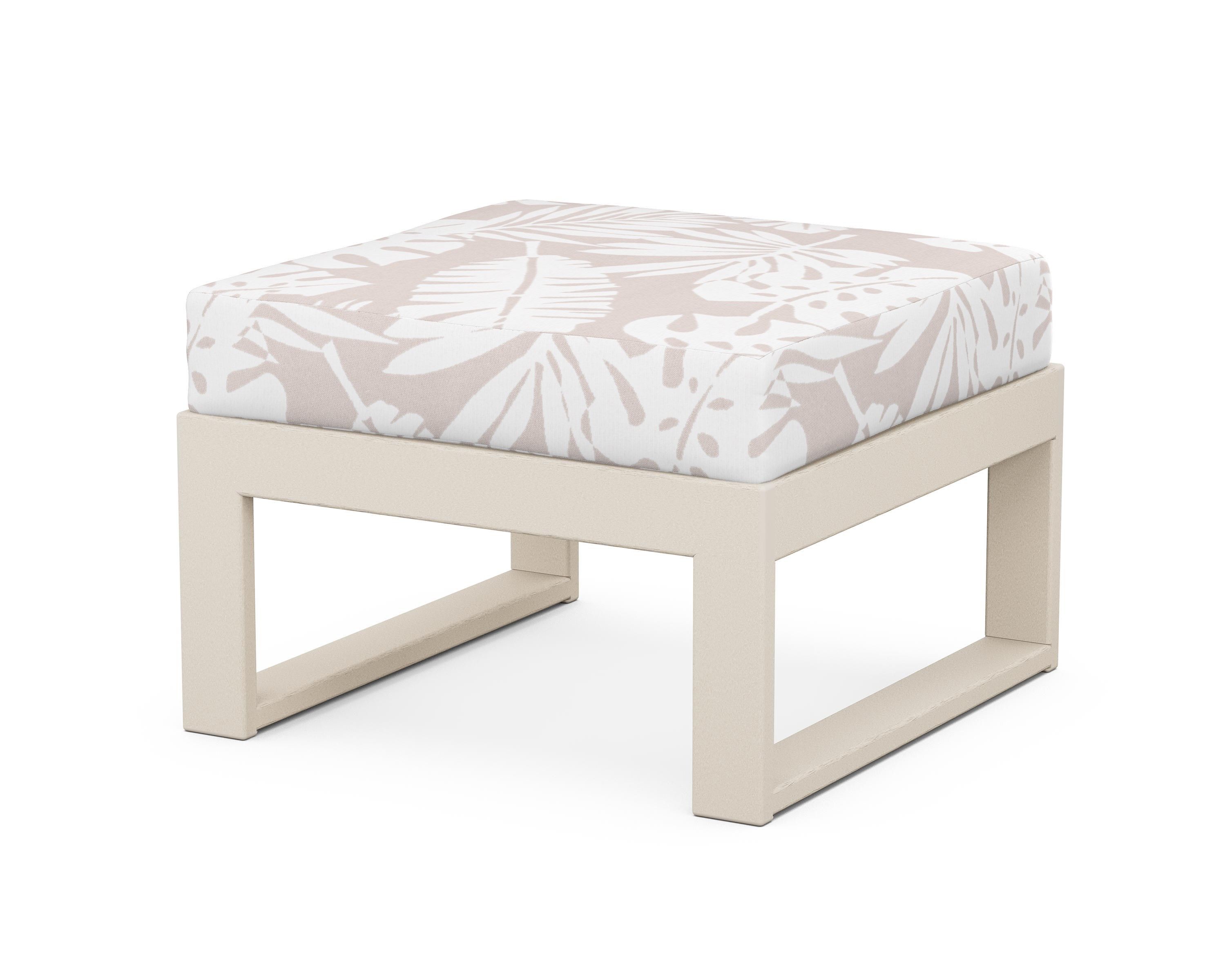 Unbranded Modular Ottoman - Modern in Sand / Leaf Dune Burlap