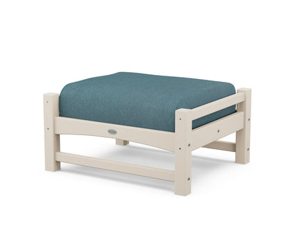 POLYWOOD® Club Ottoman in Sand / Ocean Teal