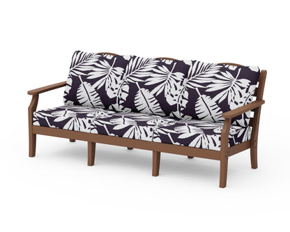 Draper James™ by  POLYWOOD® Savannah Deep Seating Sofa in Teak / Leaf Navy
