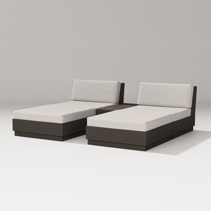PW Designer Series Elevate Double Chaise Set in Vintage Coffee / Cast Ash