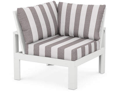 Unbranded Modular Corner Chair in White / Cabana Stripe Grey Mist