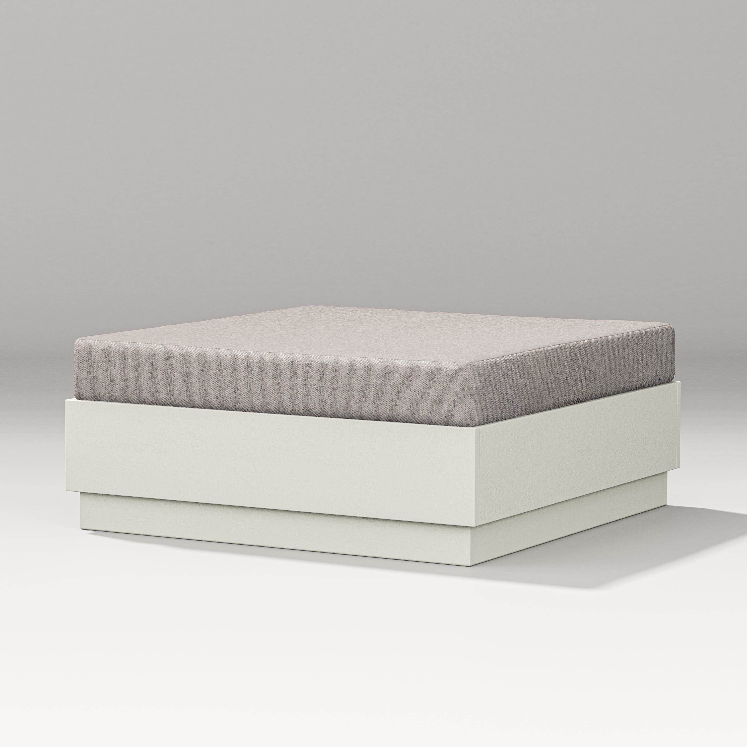 PW Designer Series Elevate Lounge Ottoman in Vintage White / Weathered Tweed