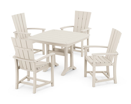POLYWOOD® Quattro 5-Piece Dining Set with Trestle Legs in Sand