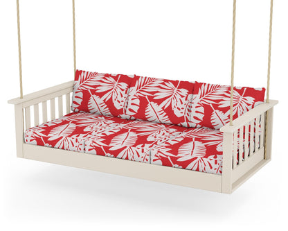 POLYWOOD® Vineyard Daybed Swing in Sand / Leaf Crimson
