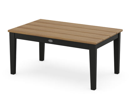 POLYWOOD® Newport 22" x 36" Coffee Table in Black / Natural