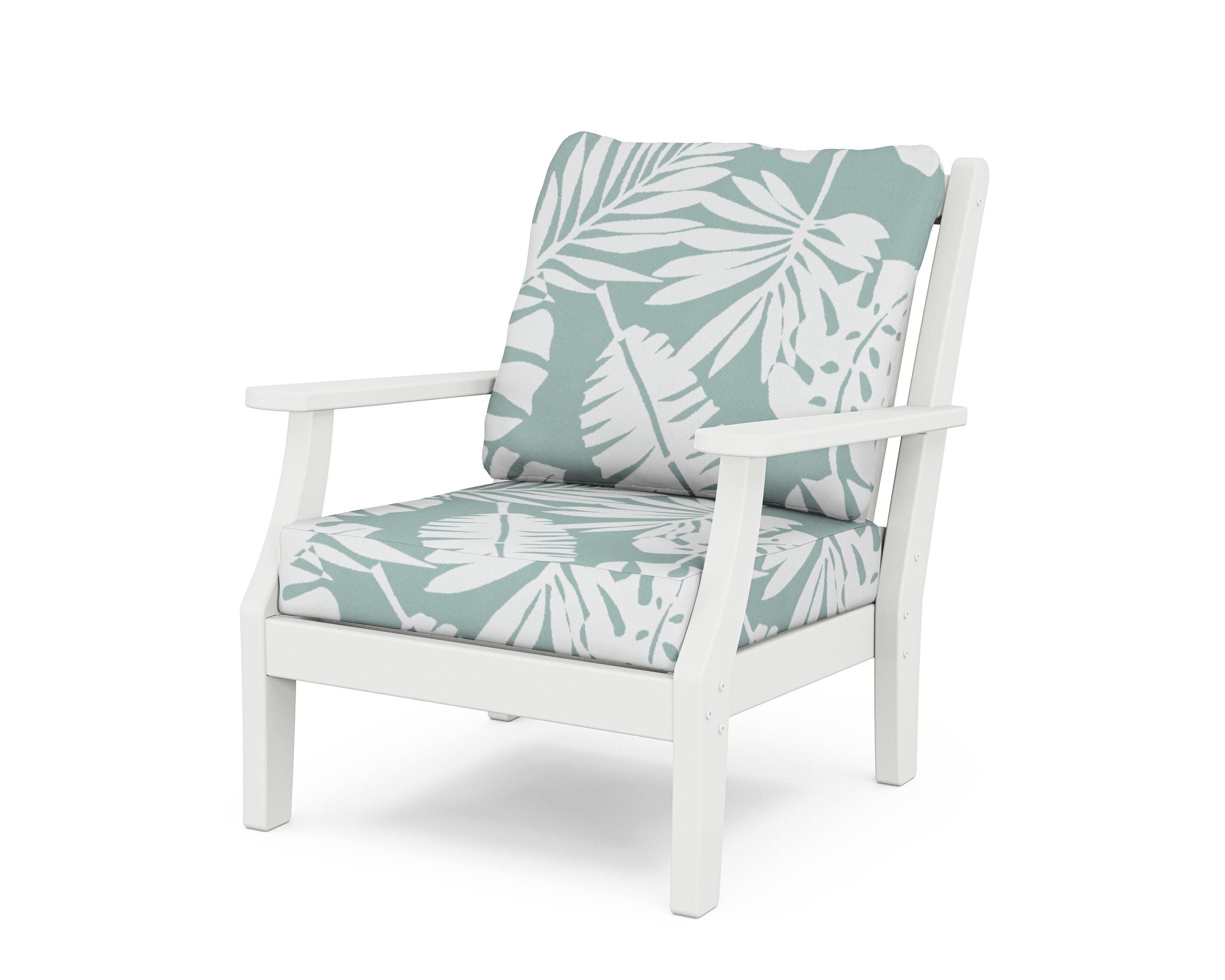 Country Living Wovendale Deep Seating Chair in White / Leaf Glacier Spa