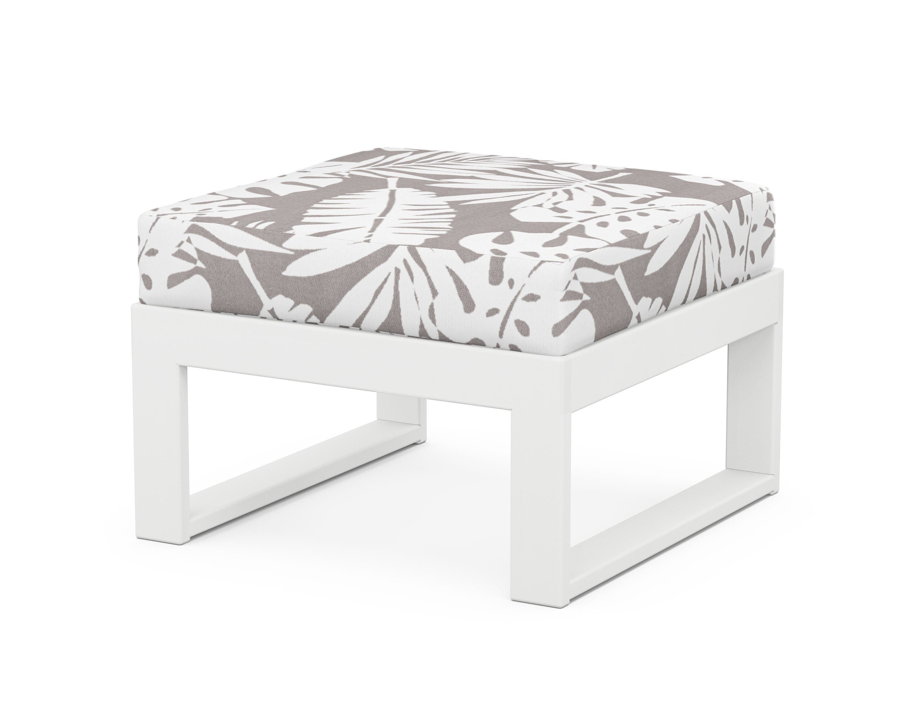 Unbranded Modular Ottoman - Modern in White / Leaf Grey Mist