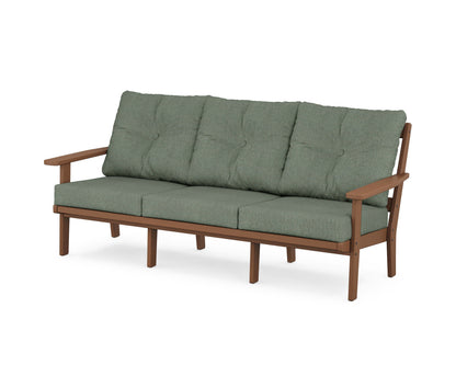 POLYWOOD® Prairie Deep Seating Sofa in Teak / Cast Sage