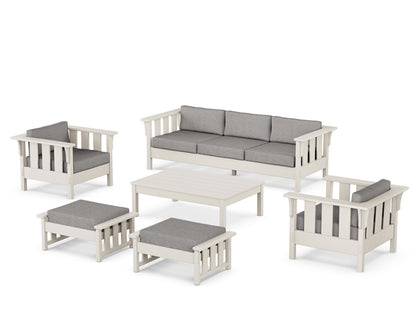 Martha Stewart by POLYWOOD® Acadia 6-Piece Lounge Sofa Set in Sand / Grey Mist