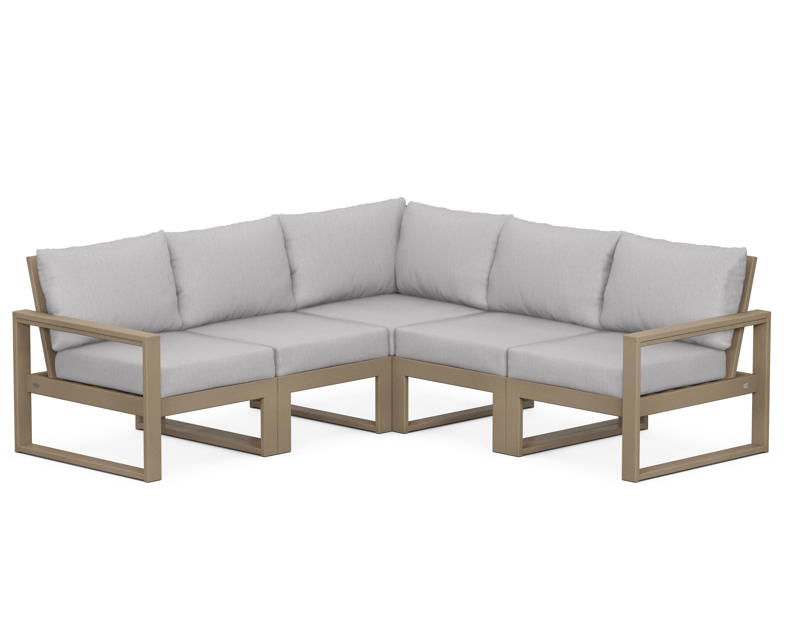 POLYWOOD® EDGE 5-Piece Modular Deep Seating Set in Vintage Sahara / Granite