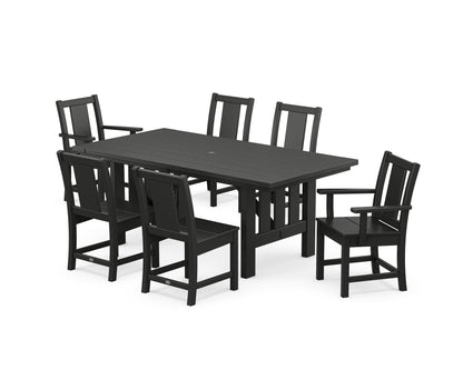 POLYWOOD® Prairie 7-Piece Dining Set with Mission Table in Black