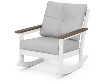 POLYWOOD® Vineyard Deep Seating Rocking Chair in White / Kona / Granite