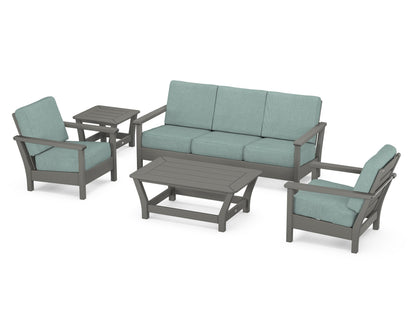 POLYWOOD® Harbour 5-Piece Deep Seating Set in Slate Grey / Glacier Spa