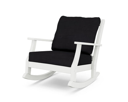 Country Living Wovendale Deep Seating Rocking Chair in White / Midnight Linen