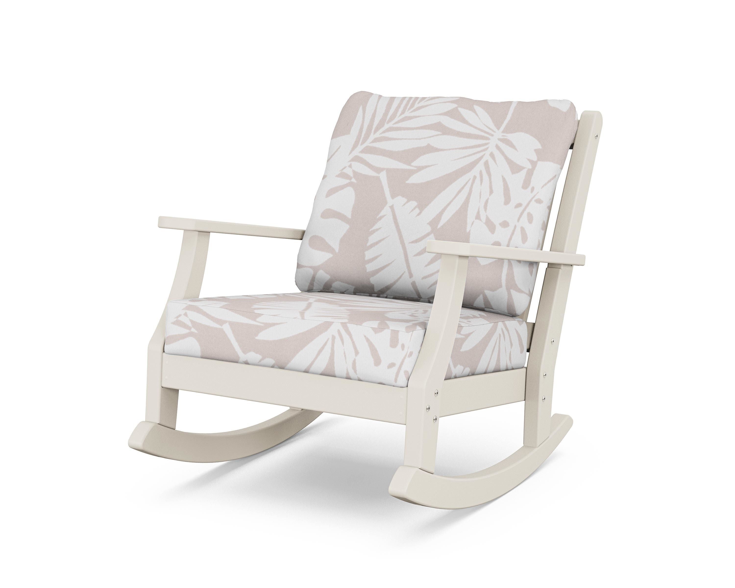 Country Living Wovendale Deep Seating Rocking Chair in Sand / Leaf Dune Burlap