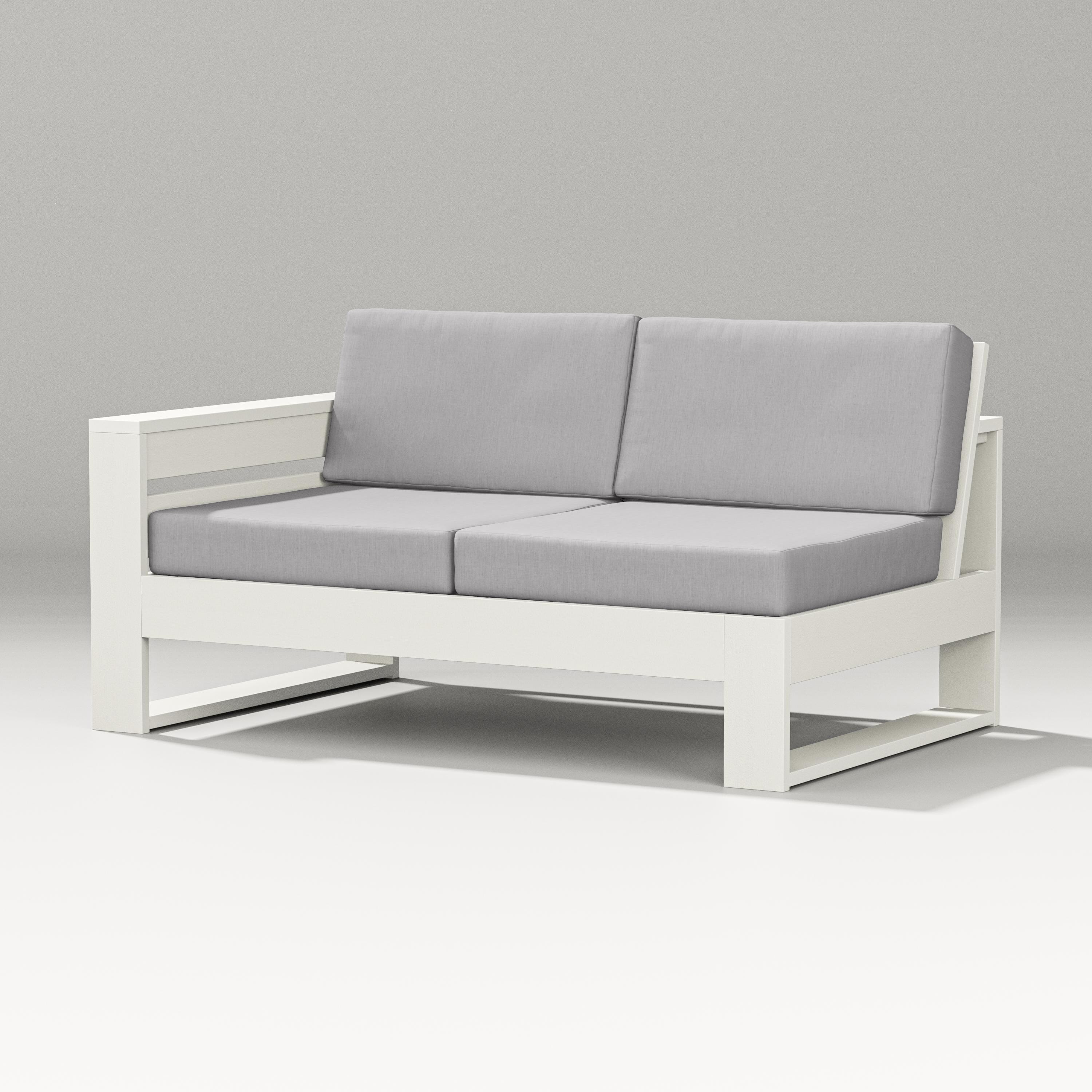 PW Designer Series Latitude Modular Left Arm Loveseat in Vintage White / Granite