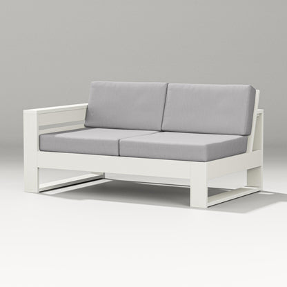 PW Designer Series Latitude Modular Left Arm Loveseat in Vintage White / Granite